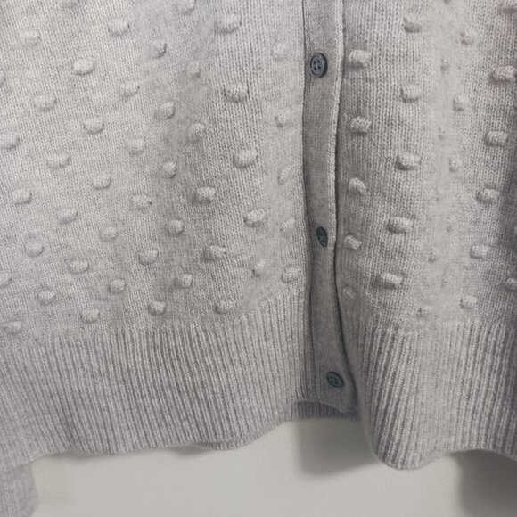 Isaac Mizrahi, NWOT Gray Cashmere Cardigan Sweater Bubble Texture,  LRG, Classic - Picture 10 of 16